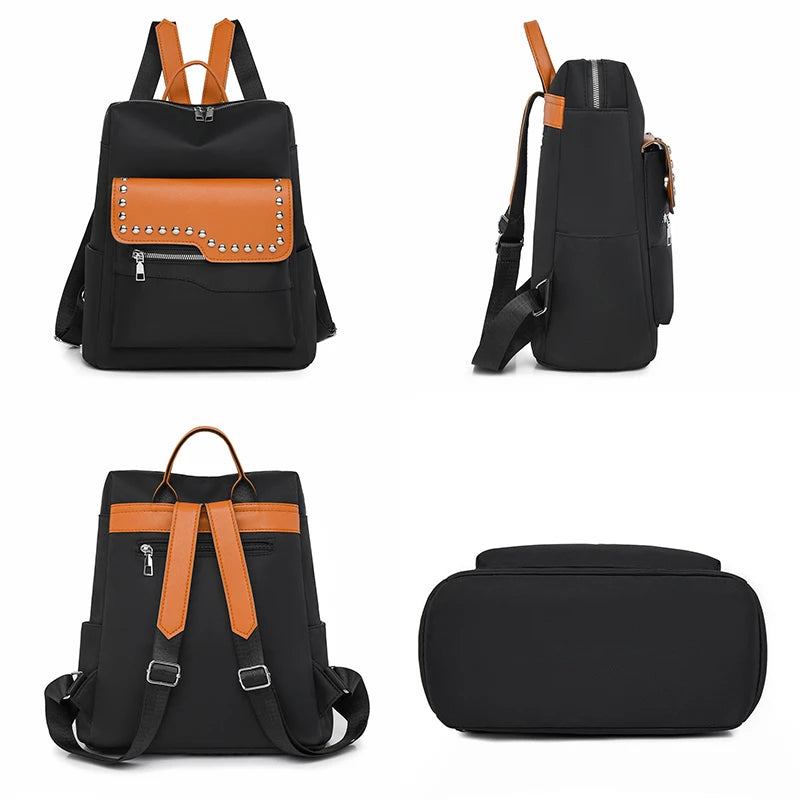 2024 New Youth High Quality School Bolsas Luxury Rivet Designer Women's Backpack Large Capacity Travel Shoulder Bags Sac A Dos