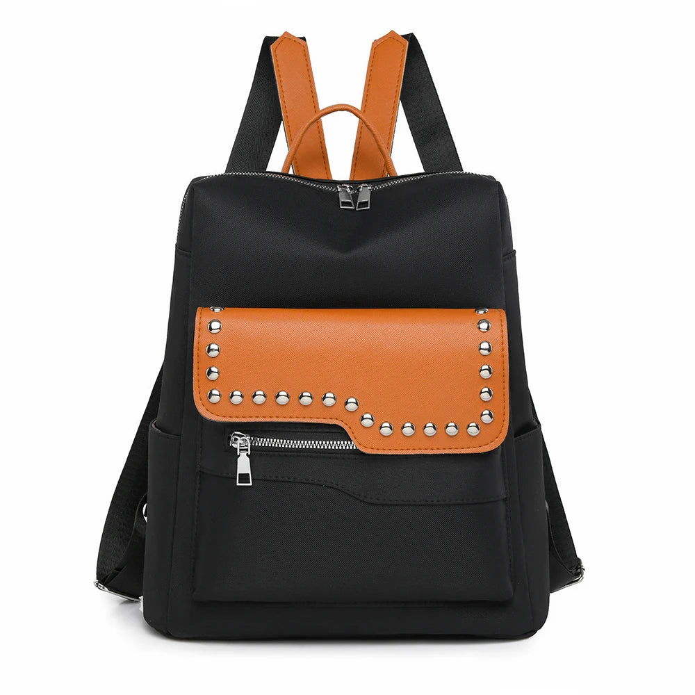2024 New Youth High Quality School Bolsas Luxury Rivet Designer Women's Backpack Large Capacity Travel Shoulder Bags Sac A Dos
