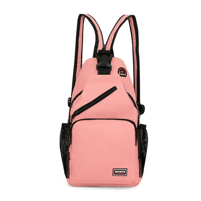 2024 Newly Women Casual Backpack Girls Chest with Earphone Hole Female Shoulder Multi-Functional Rucksacks Crossbody Bag