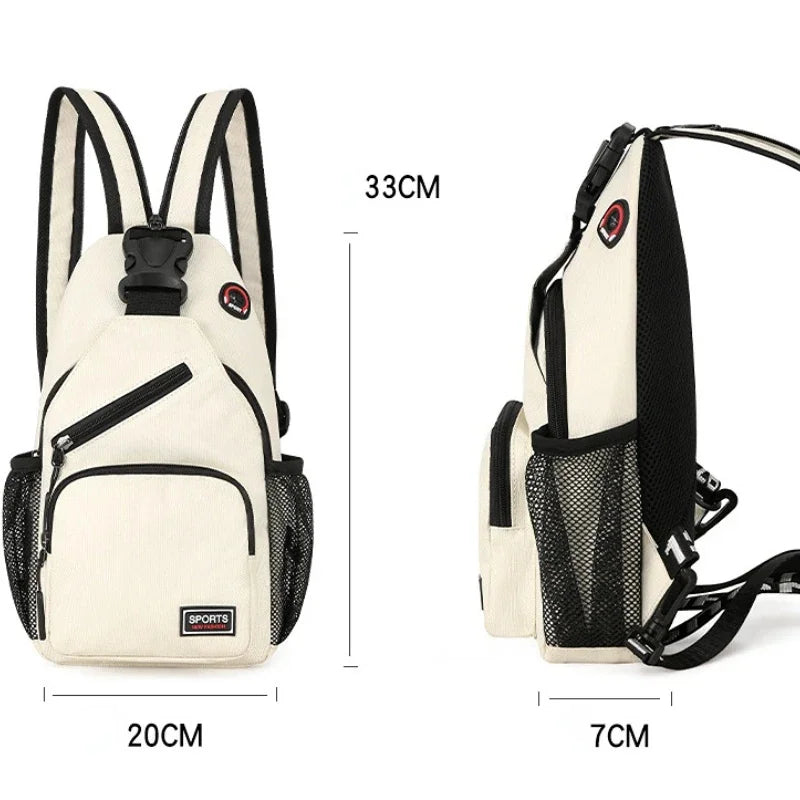2024 Newly Women Casual Backpack Girls Chest with Earphone Hole Female Shoulder Multi-Functional Rucksacks Crossbody Bag
