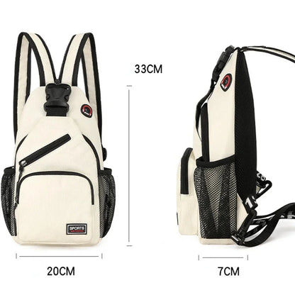 2024 Newly Women Casual Backpack Girls Chest with Earphone Hole Female Shoulder Multi-Functional Rucksacks Crossbody Bag