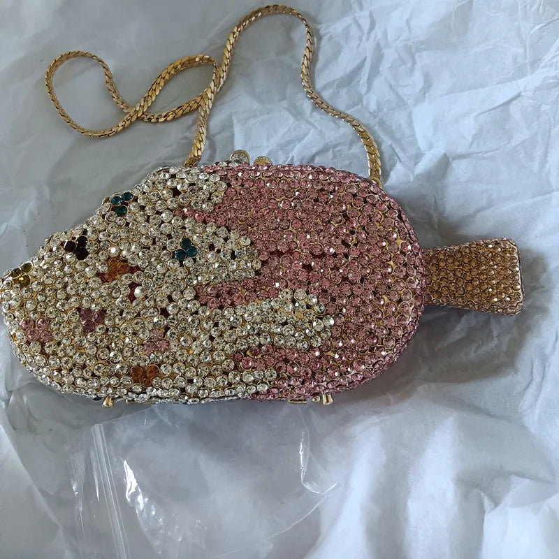 2024 Popsicle Designer Crystal Clutches Bags Women Ice lolly Diamond Evening Bags Prom Party Clutch Purse Wedding Handbag