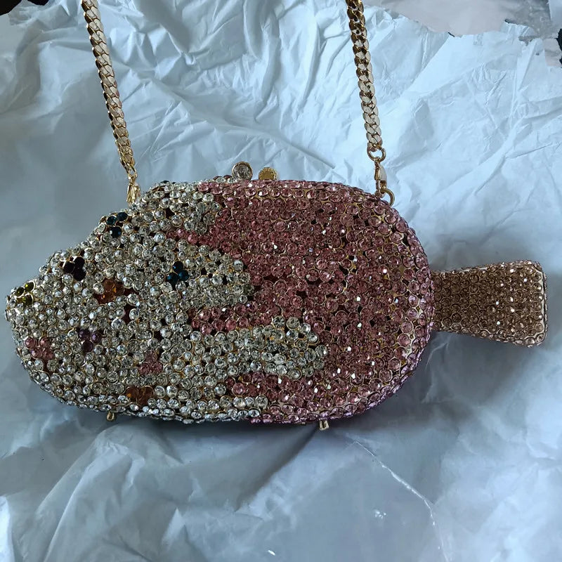 2024 Popsicle Designer Crystal Clutches Bags Women Ice lolly Diamond Evening Bags Prom Party Clutch Purse Wedding Handbag