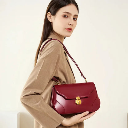 2024 Popular Light Luxury and Small Crowd Underarm Bag Women's Cowhide One Shoulder High end Feeling Bag Cross body Bride
