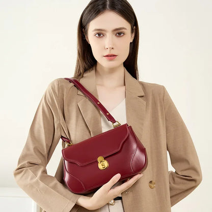 2024 Popular Light Luxury and Small Crowd Underarm Bag Women's Cowhide One Shoulder High end Feeling Bag Cross body Bride