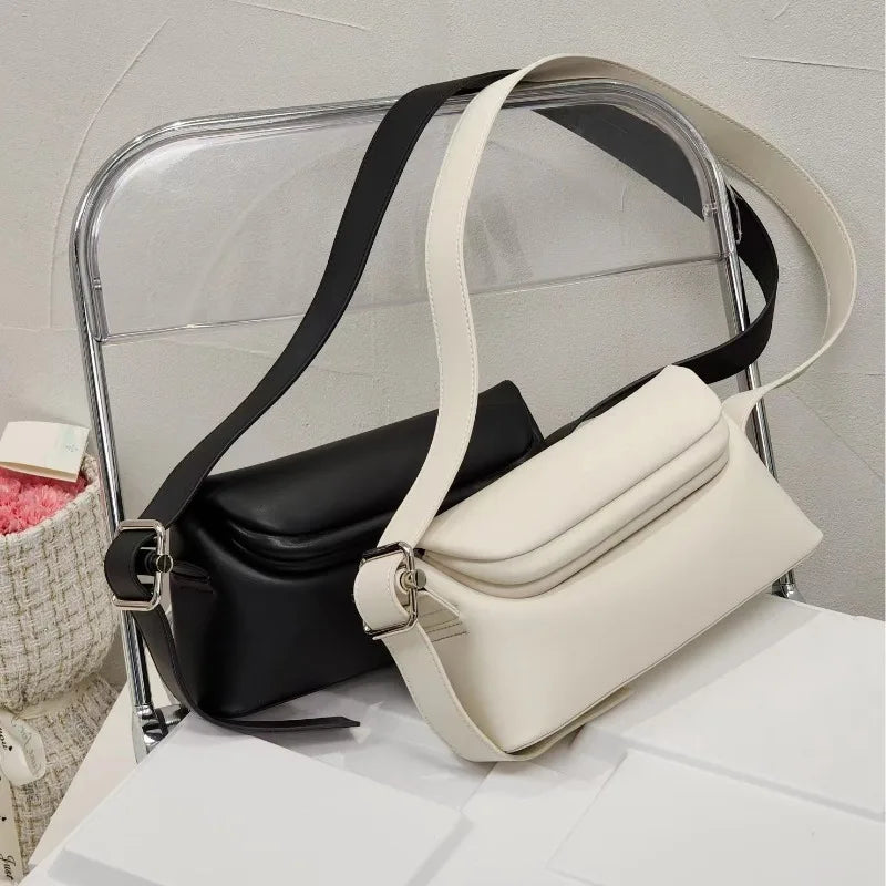 2024 Popular New Split Leather Solid Single Shoulder Bags Vintage Simple Fashion All-match Underarm Bags Commuter Elegant Bolsos