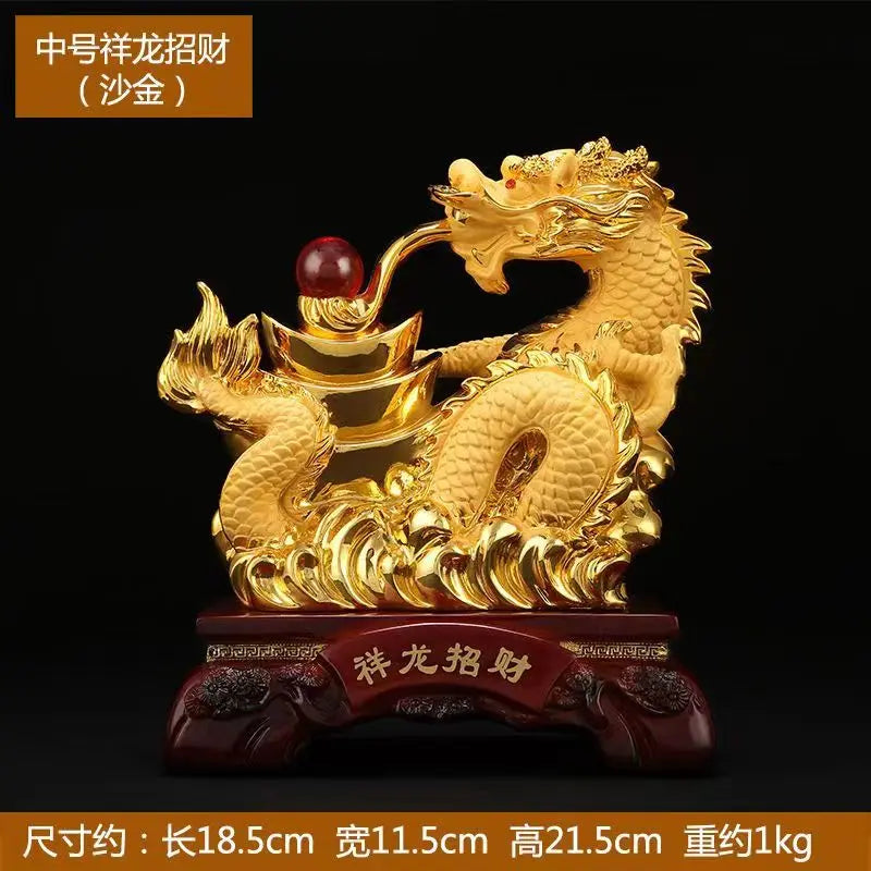 2024 Resin dragon bead handicraft furnishing articles Prosperous home decoration decoration mascot fengshui statue