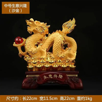 2024 Resin dragon bead handicraft furnishing articles Prosperous home decoration decoration mascot fengshui statue