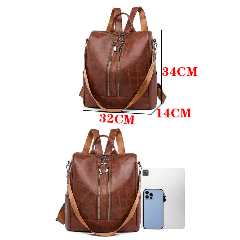 2024 Retro High Quality Leather Backpacks With 4 Colors Available Large Capacity Backpack Luxury Designer Brand Women's Mochilas