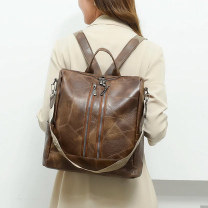 2024 Retro High Quality Leather Backpacks With 4 Colors Available Large Capacity Backpack Luxury Designer Brand Women's Mochilas