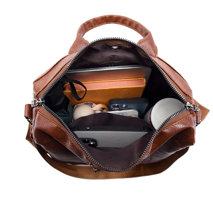 2024 Retro High Quality Leather Backpacks With 4 Colors Available Large Capacity Backpack Luxury Designer Brand Women's Mochilas