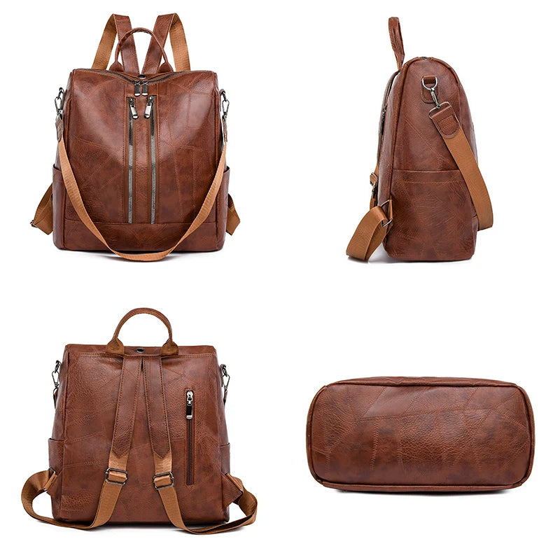 2024 Retro High Quality Leather Backpacks With 4 Colors Available Large Capacity Backpack Luxury Designer Brand Women's Mochilas
