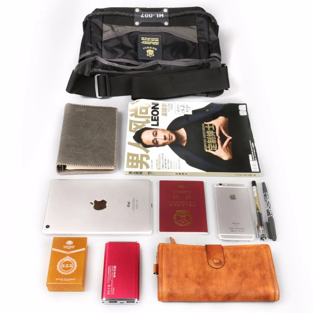 2024 Ruil Men Messenger Canvas Bag Waterproof Oxford Cloth Casual Multifunction Travel Crossbody Bags