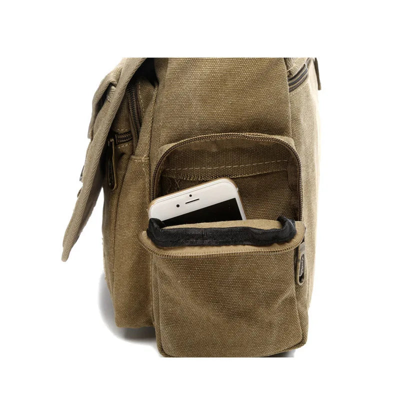 2024 Ruil Men's bag Crossbody Bag Multifunction Men Retro Handbags Canvas Shoulder Messenger Bags Leisure Package Shoulder bag