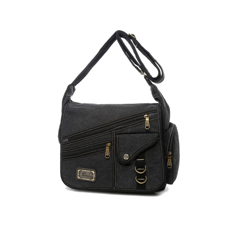 2024 Ruil Men's bag Crossbody Bag Multifunction Men Retro Handbags Canvas Shoulder Messenger Bags Leisure Package Shoulder bag