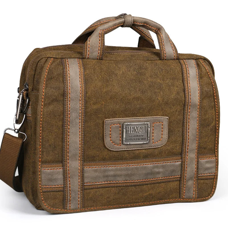 2024 Ruil Retro Canvas Men Bags Multifunction Messenger Shoulder Briefcase Leisure Travel Handbag Vintage Package