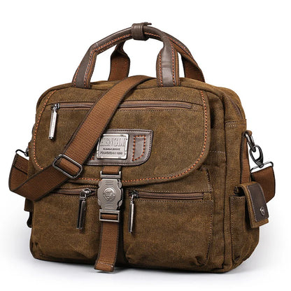 2024 Ruil Retro Canvas Messenger Bags Multifunction Men Shoulder Briefcase Leisure Travel Handbag Toolkit Vintage Package mallet