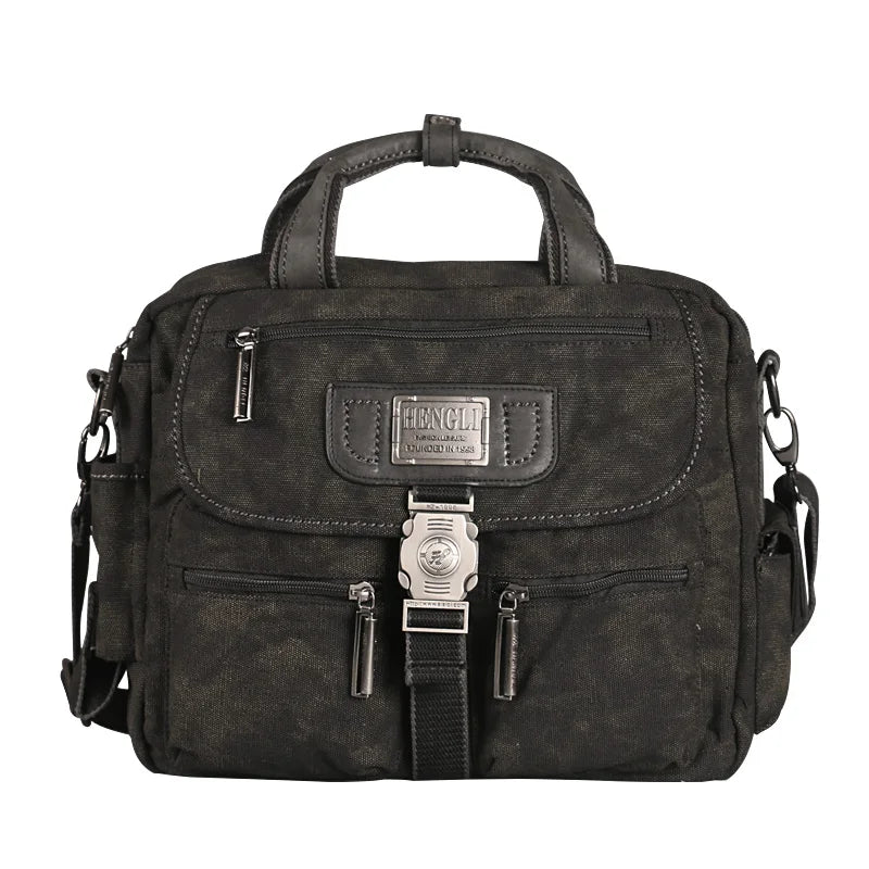 2024 Ruil Retro Canvas Messenger Bags Multifunction Men Shoulder Briefcase Leisure Travel Handbag Toolkit Vintage Package mallet