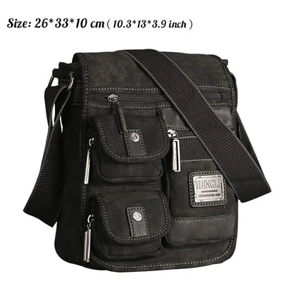2024 Ruil Vintage Retro Canvas Shoulder Bags New Multifunction Man Leisure Tooling Messenger Package School Handbag