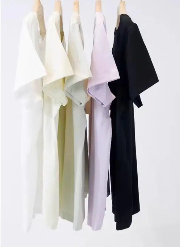 2024 Short T-Shirts Summer Women's Short Sleeve Round Neck Casual Blouse Shirts Solid Color Loose Tops