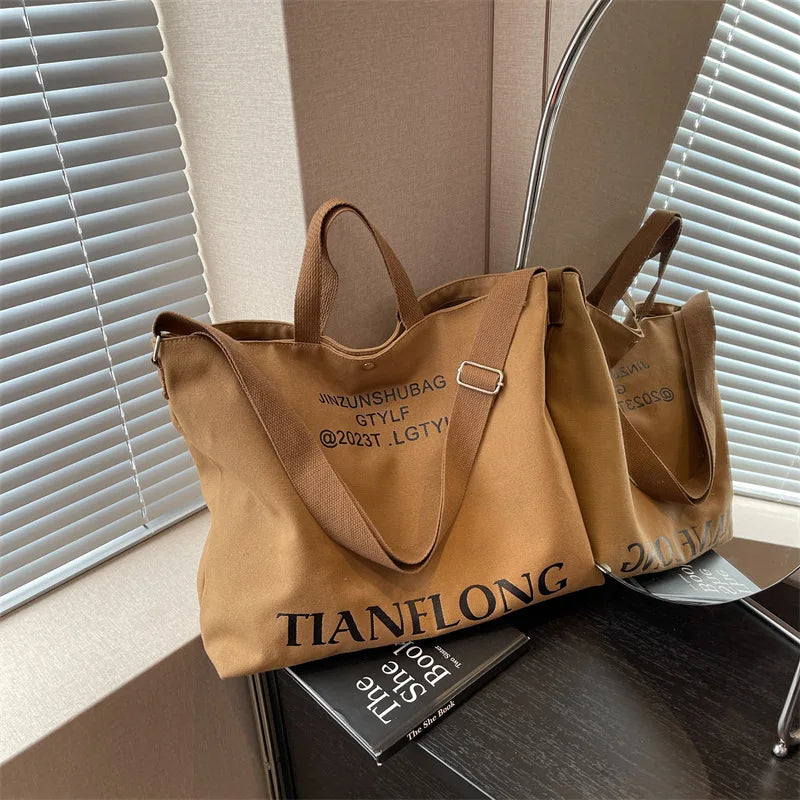 2024 Shoulder Bag Women Shopper Canvas Tote Bag Female Commuting Large Capacity Crossbody Bags Women Designer Handbags