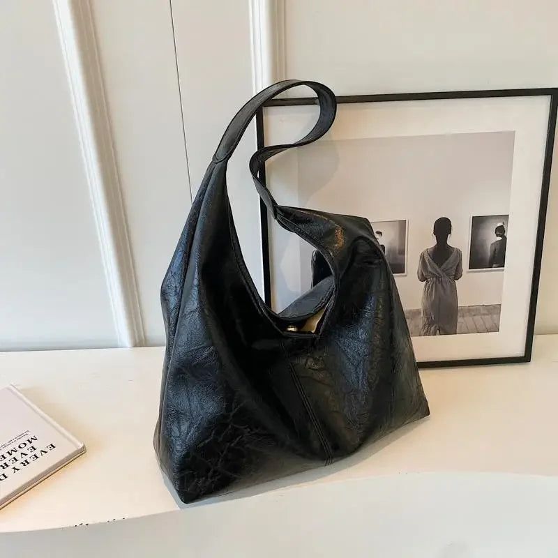 2024 Soft PU Leather Shoulder Bag for Women Wedding Totes All-match Commuter Underarm Bolso Mujer Fashion Large Capacity Handbag