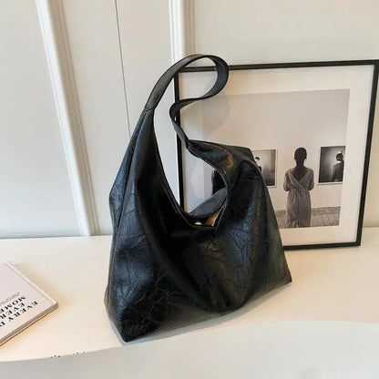 2024 Soft PU Leather Shoulder Bag for Women Wedding Totes All-match Commuter Underarm Bolso Mujer Fashion Large Capacity Handbag