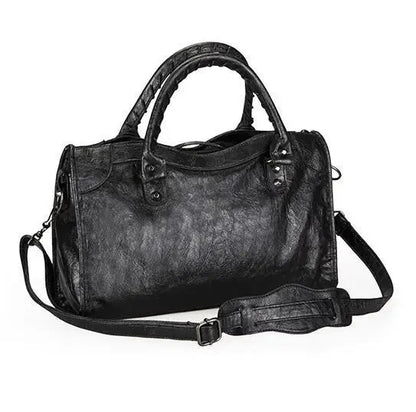 2024 Soft Pu Leather Brand Girls Shoulder Bags Black HandBags Tote New Arrival Mini Small Motorcycle Bags Crossbody for Women