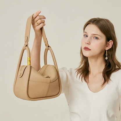 2024 Spring New Style Shoulder Handbag Women's First Layer Cowhide Leather Tote Bag Luxury Designer Handbag