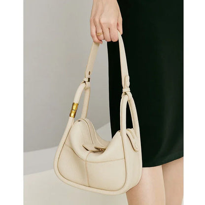 2024 Spring New Style Shoulder Handbag Women's First Layer Cowhide Leather Tote Bag Luxury Designer Handbag