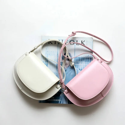 2024 Spring Summer New Niche Designer Shoulder Bags Fashion Commuter Genuine Leather Saddle Bag Light Luxury Elegant Handbags