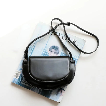 2024 Spring Summer New Niche Designer Shoulder Bags Fashion Commuter Genuine Leather Saddle Bag Light Luxury Elegant Handbags