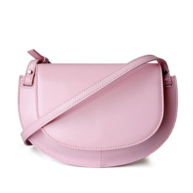 2024 Spring Summer New Niche Designer Shoulder Bags Fashion Commuter Genuine Leather Saddle Bag Light Luxury Elegant Handbags