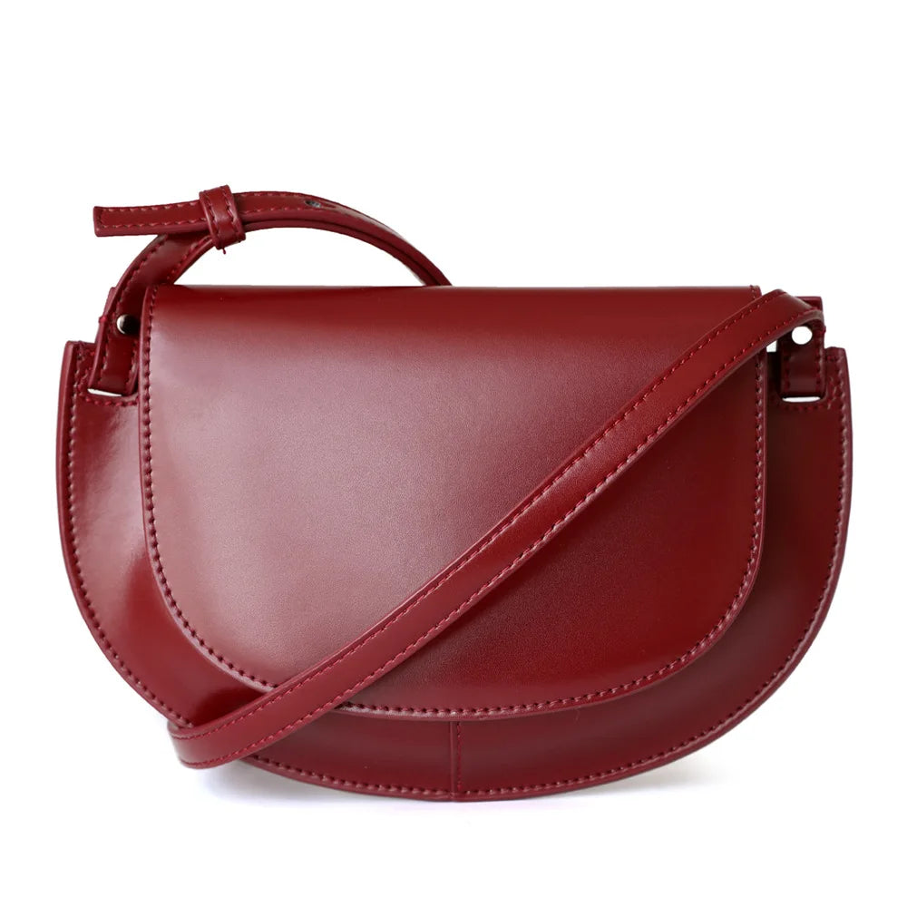 2024 Spring Summer New Niche Designer Shoulder Bags Fashion Commuter Genuine Leather Saddle Bag Light Luxury Elegant Handbags