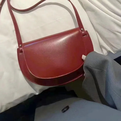 2024 Spring Summer New Niche Designer Shoulder Bags Fashion Commuter Genuine Leather Saddle Bag Light Luxury Elegant Handbags