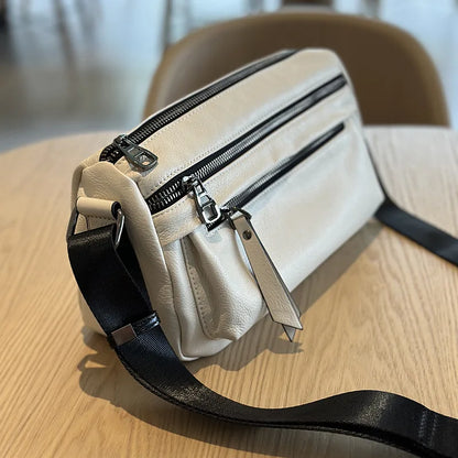 2024 Spring Summer New Women Crossbody Bag Casual All-match Genuine Leather Handbag Female Versatile Large Capacity Bolsas Mujer