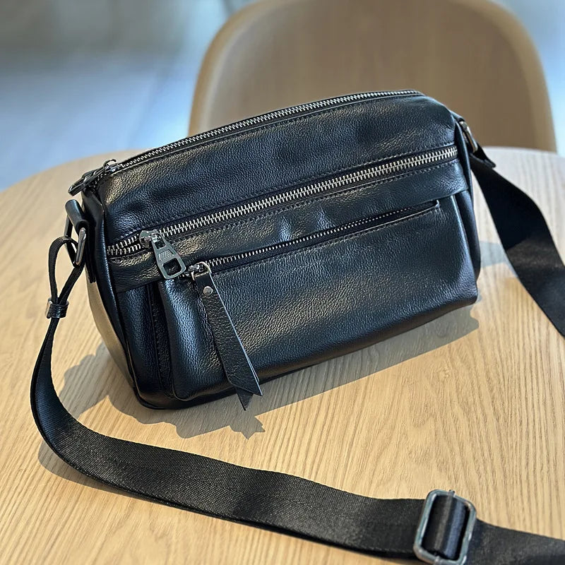 2024 Spring Summer New Women Crossbody Bag Casual All-match Genuine Leather Handbag Female Versatile Large Capacity Bolsas Mujer