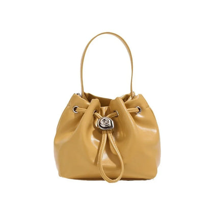 2024 Summer New Niche Handbags Fashion All-match Silver Darwstring Crossbody Shoulder Bag Leisure Commuter Large Capacity Bolsas