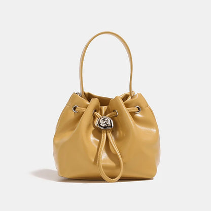 2024 Summer New Niche Handbags Fashion All-match Silver Darwstring Crossbody Shoulder Bag Leisure Commuter Large Capacity Bolsas
