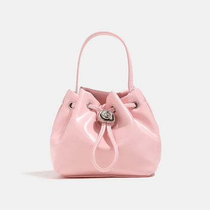 2024 Summer New Niche Handbags Fashion All-match Silver Darwstring Crossbody Shoulder Bag Leisure Commuter Large Capacity Bolsas