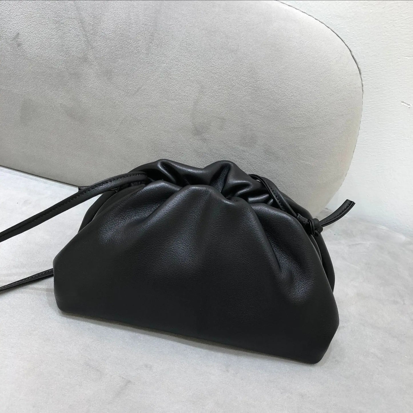 2024 Trend New Portable Cloud Bag for Women Vintage Fashion Cow Leather Handbags Y2k Drawstring Shoulder Crossbody Bags
