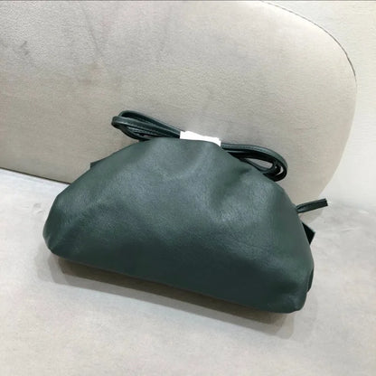 2024 Trend New Portable Cloud Bag for Women Vintage Fashion Cow Leather Handbags Y2k Drawstring Shoulder Crossbody Bags