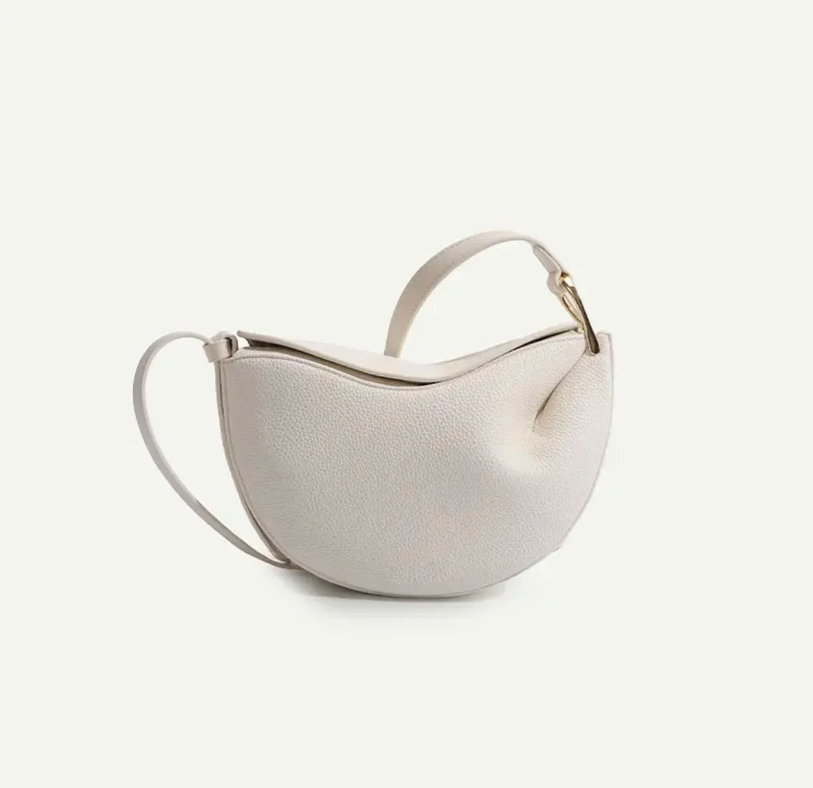 2024 Underarm Bag Women Shoulder Bag Genuine Leather Solid Color Elegant Ladies Handbag Saddle Crescent Chic Bag  Women's  Purse
