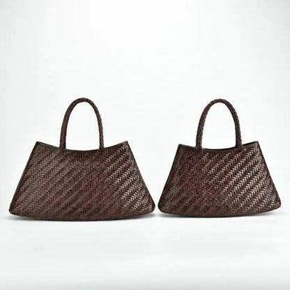 2024 Vintage Genune Leather Weave Hand Bags Shoulder Bags Tote Top Quality Women Basket Shopping Bags Beach Hobos Handbag