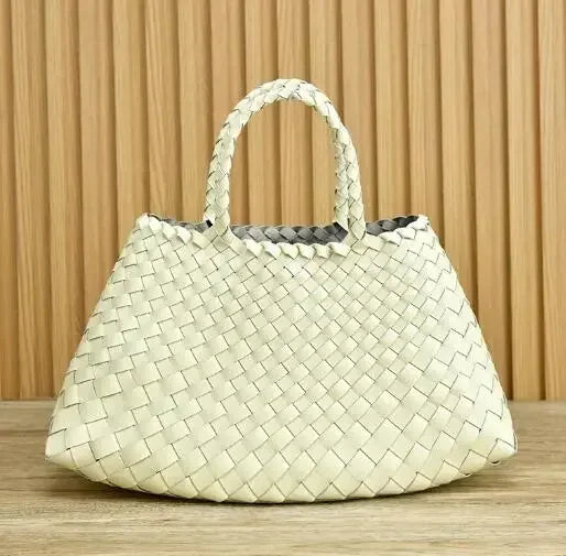 2024 Vintage Leather Weave Hand Bags Shoulder Bags Tote Top Quality Women Basket Shopping Bags Beach Hobos Handbag
