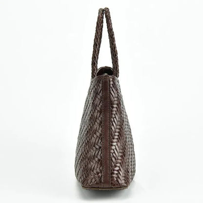 2024 Vintage Leather Weave Hand Bags Shoulder Bags Tote Top Quality Women Basket Shopping Bags Beach Hobos Handbag