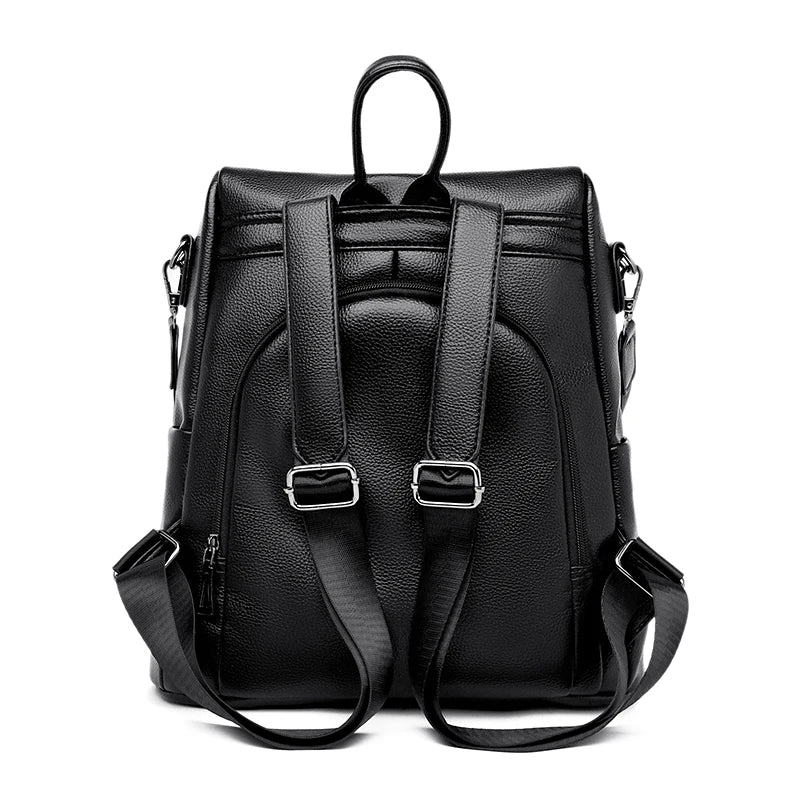 2024 Waterproof Leather Women Backpack Anti-theft Backpacks Shoulder Bags for Teenager Girls Large Capacity Travel School Bag
