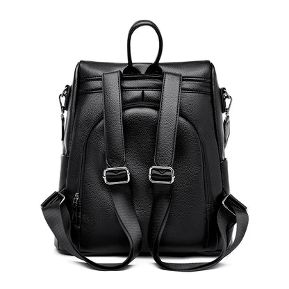 2024 Waterproof Leather Women Backpack Anti-theft Backpacks Shoulder Bags for Teenager Girls Large Capacity Travel School Bag