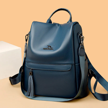 2024 Waterproof Leather Women Backpack Anti-theft Backpacks Shoulder Bags for Teenager Girls Large Capacity Travel School Bag