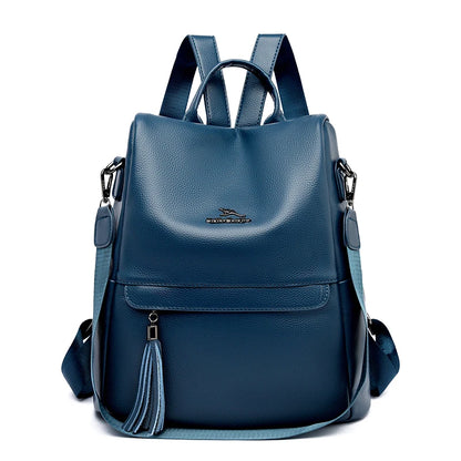 2024 Waterproof Leather Women Backpack Anti-theft Backpacks Shoulder Bags for Teenager Girls Large Capacity Travel School Bag